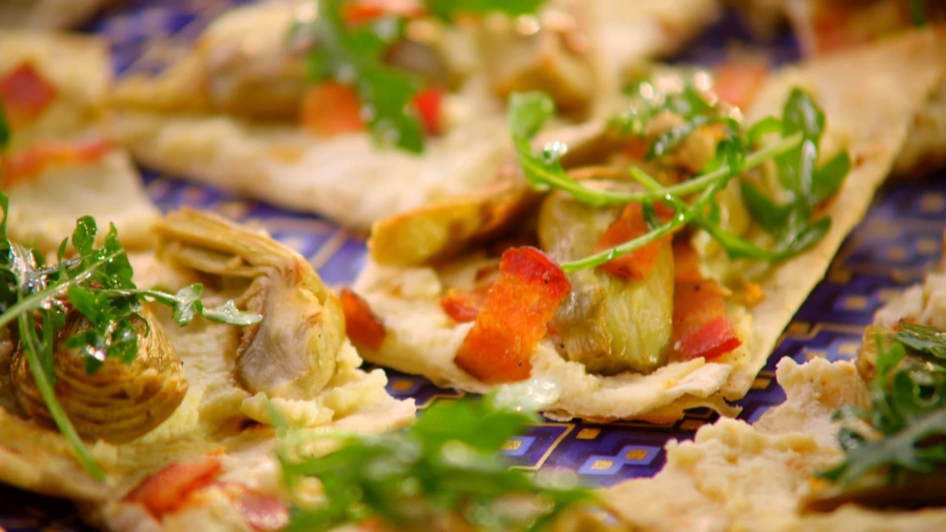 Bacon and Artichoke Hearts Lavash Flatbread