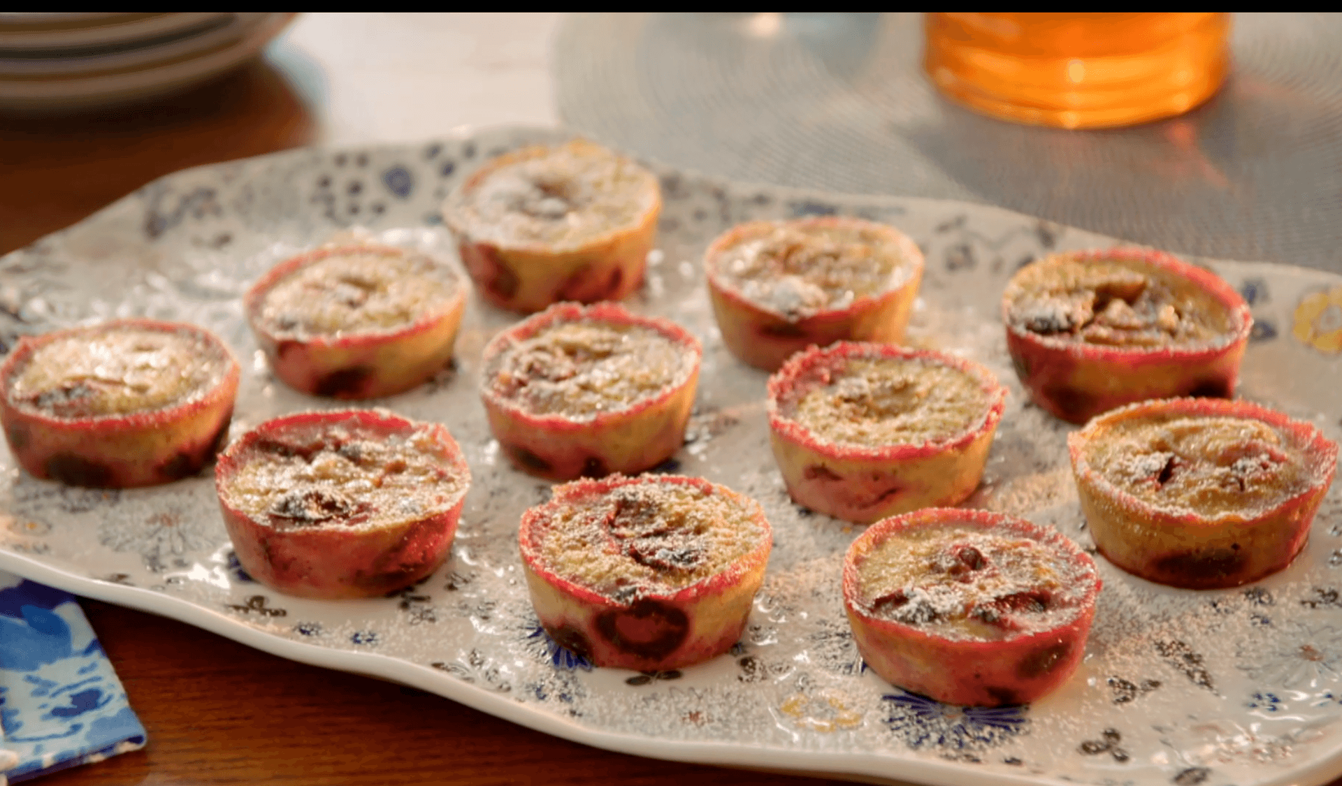 Banana Cherry Custard Muffins