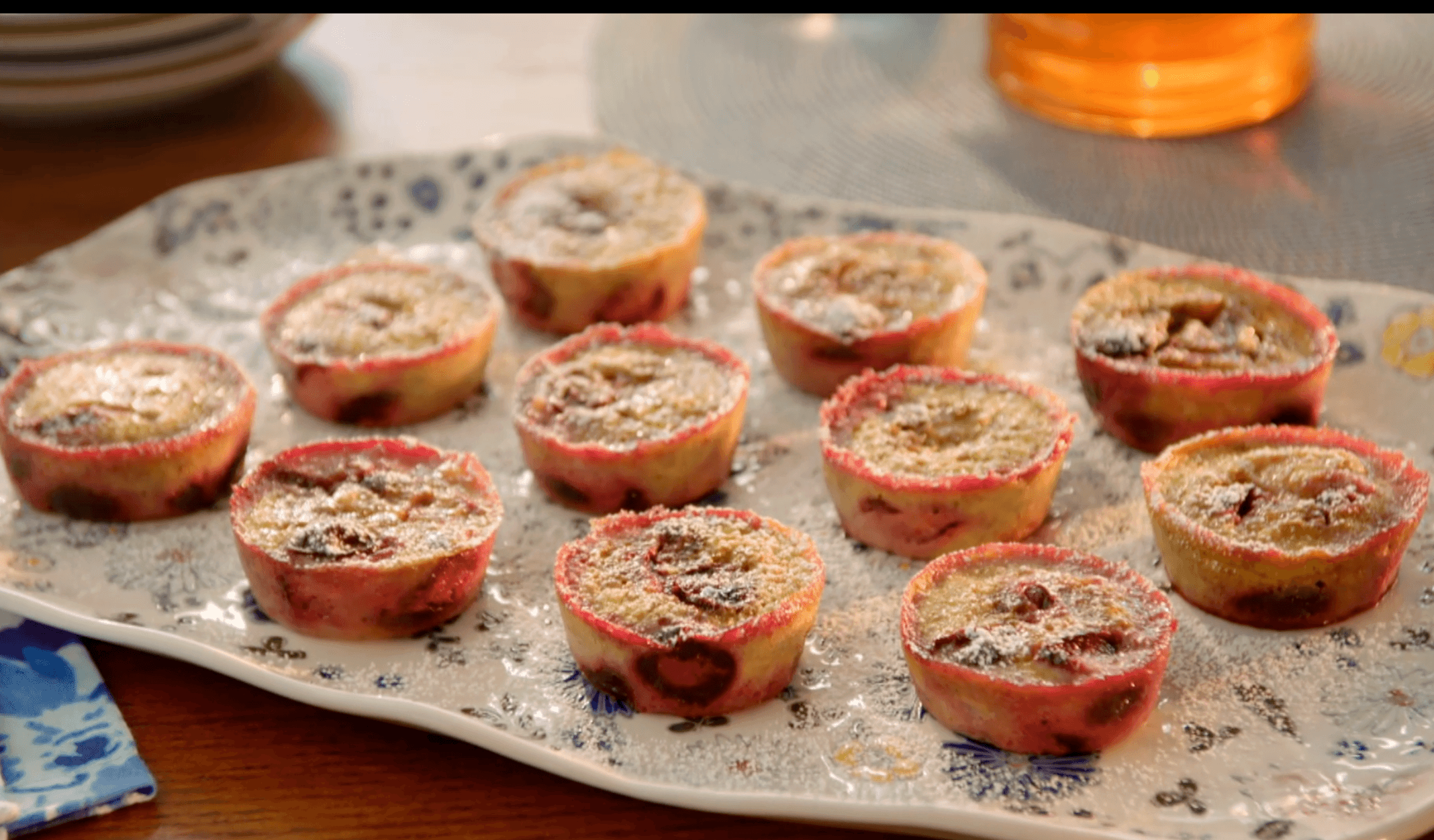 Banana Cherry Custard Muffins