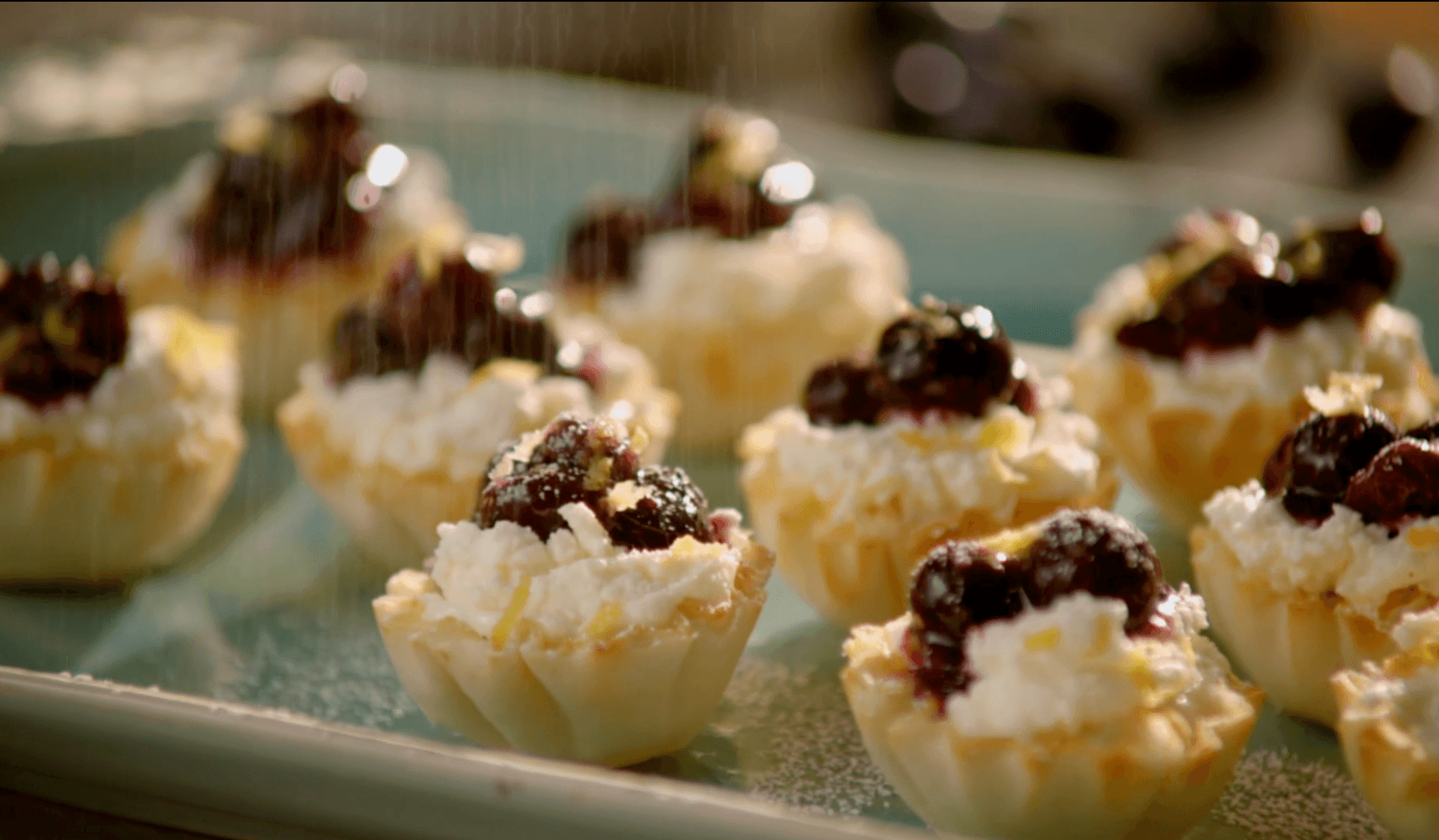 blueberry cheesecake filo cups
