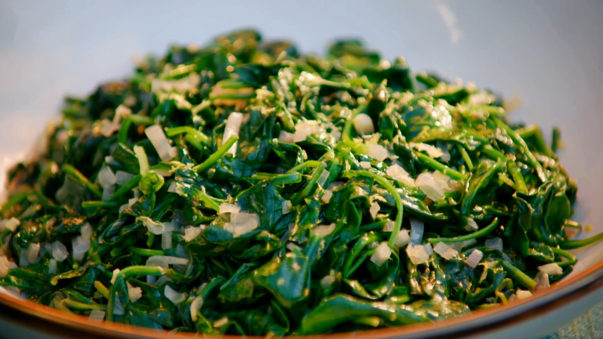 Brown Butter Sauteed Spinach with Lemon