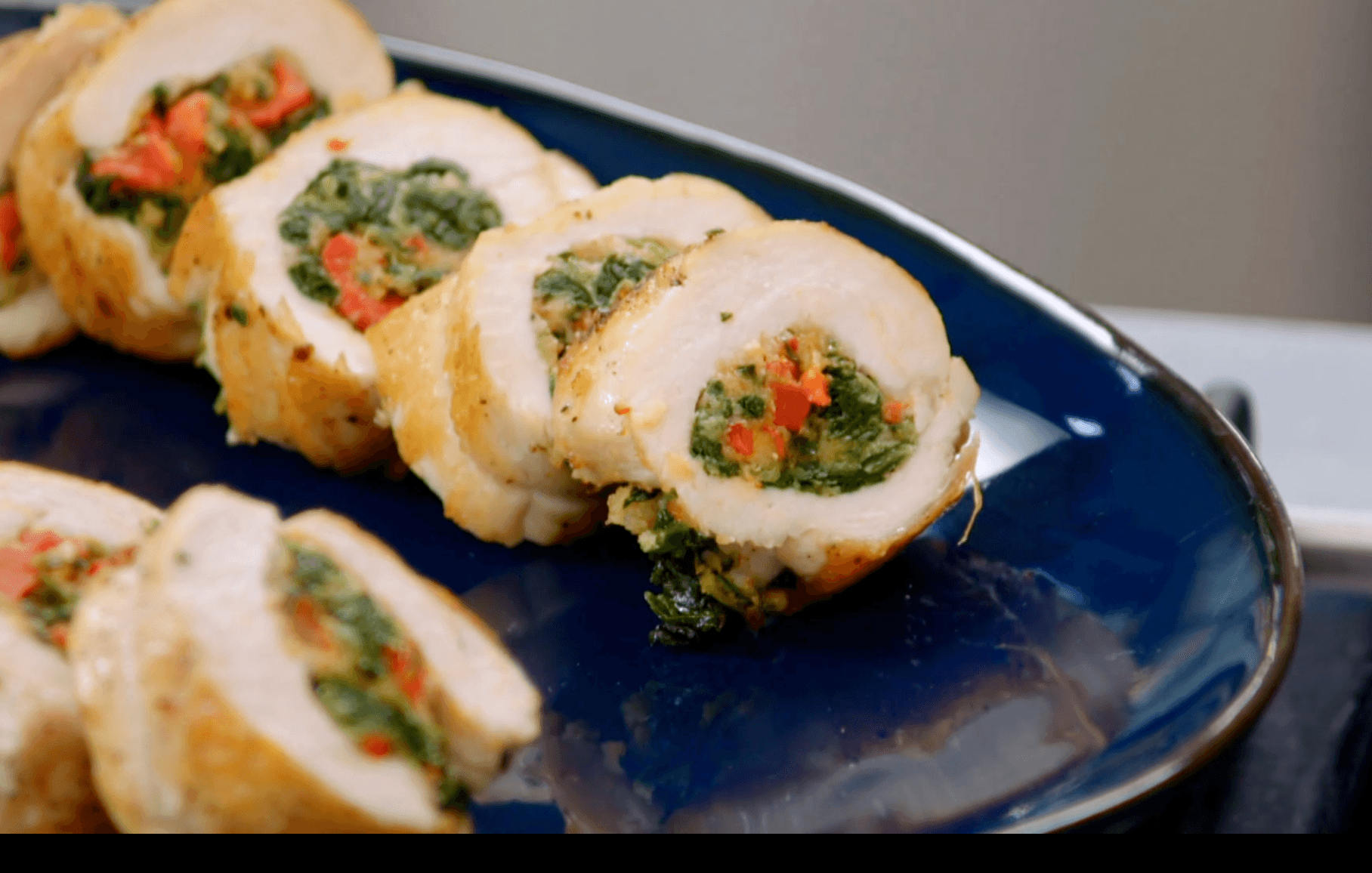 Spinach and Red Pepper-Stuffed Chicken