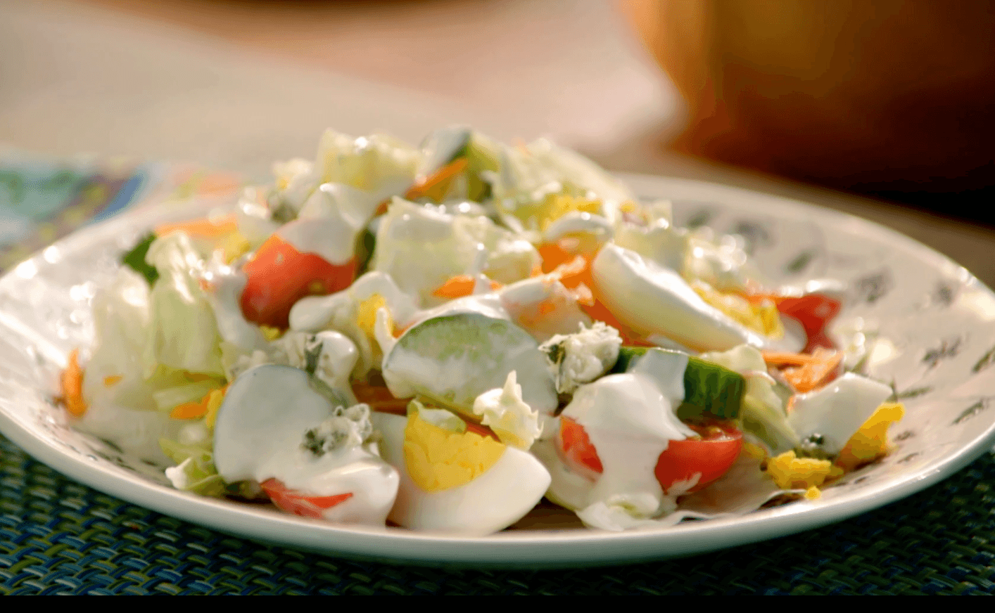 Chopped Iceberg Salad with Roquefort Dressing