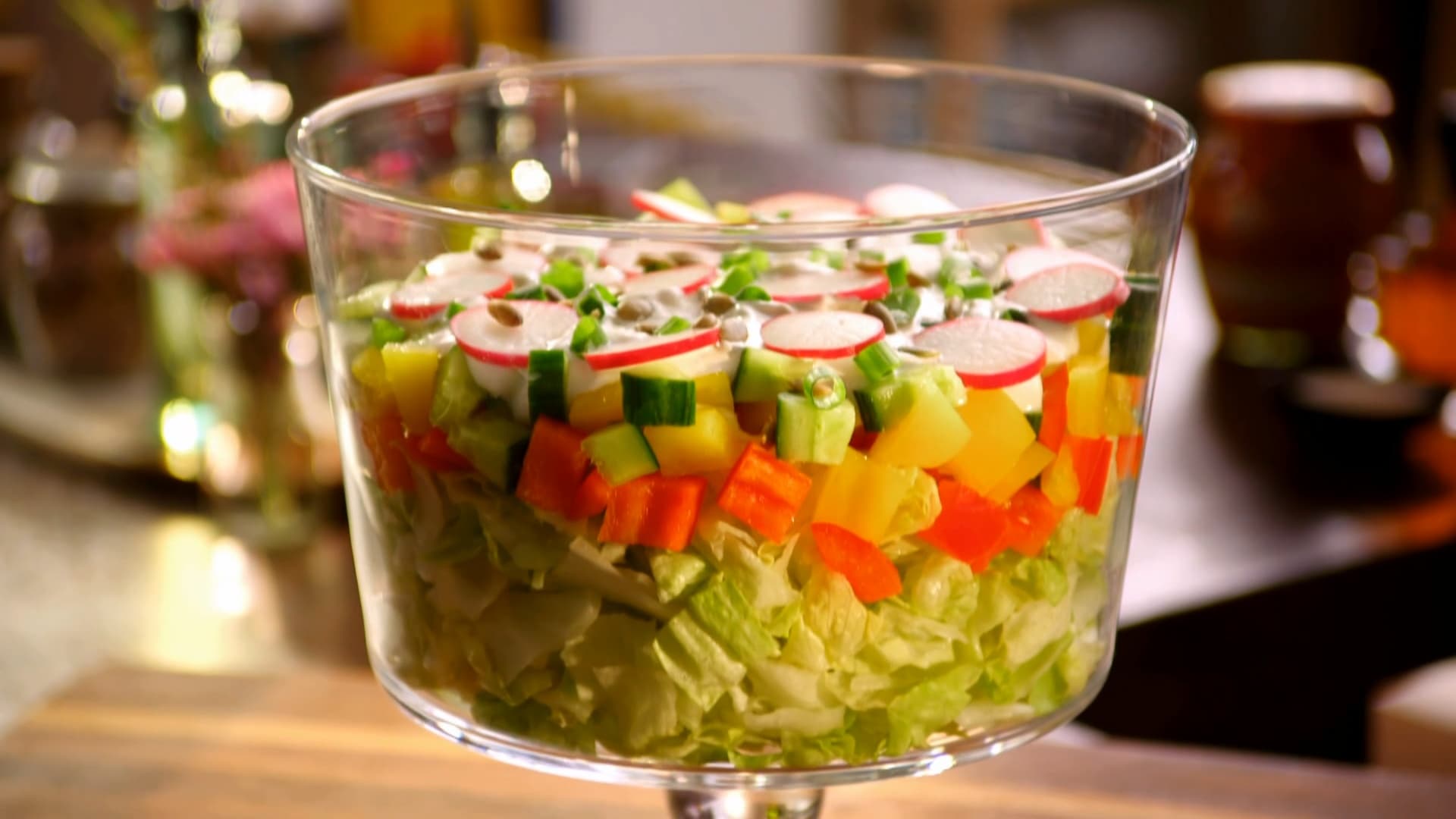 Chopped Salad Trifle with Homemade Ranch
