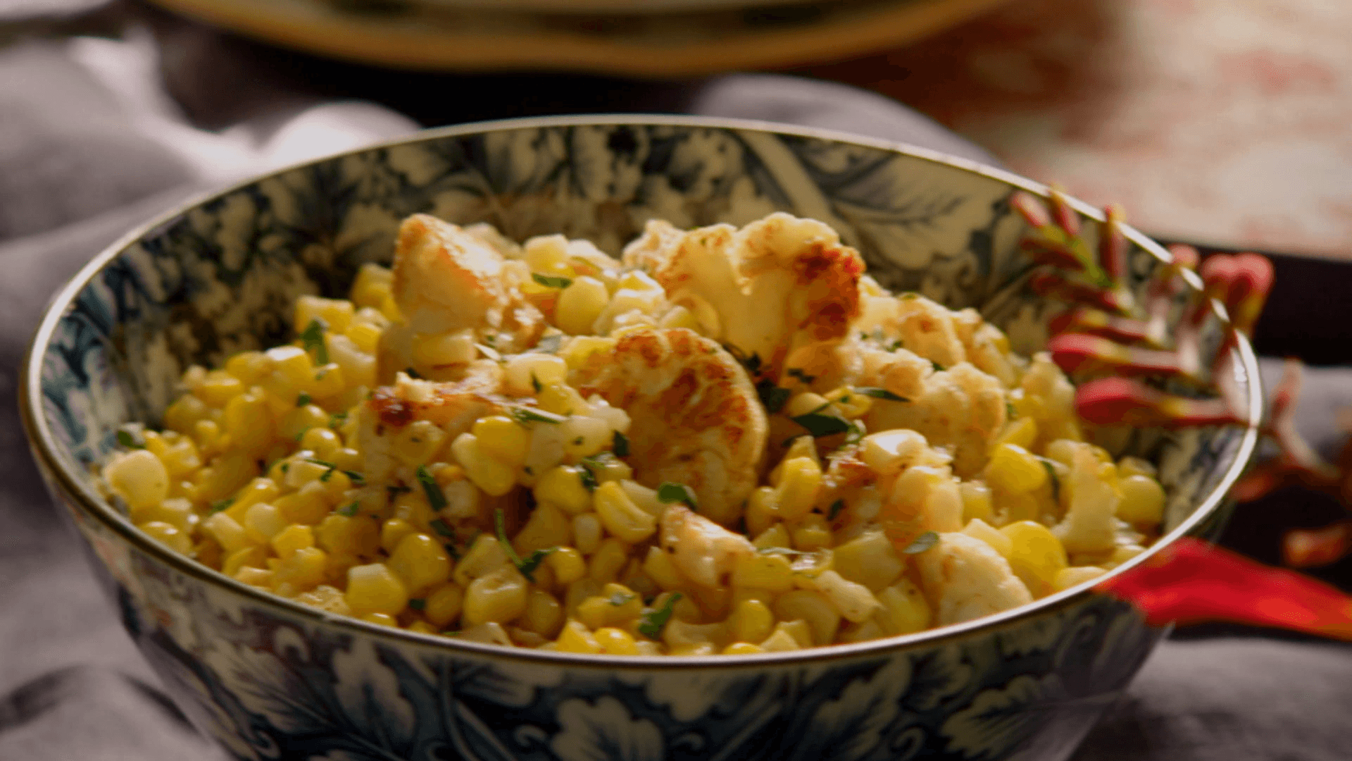 corn and cauliforlower w burbon butter