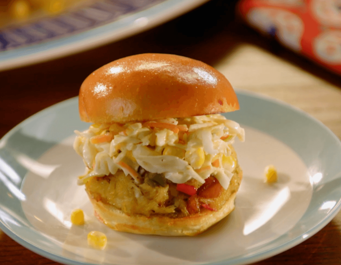Crab-Boil Sliders with Homemade Coleslaw