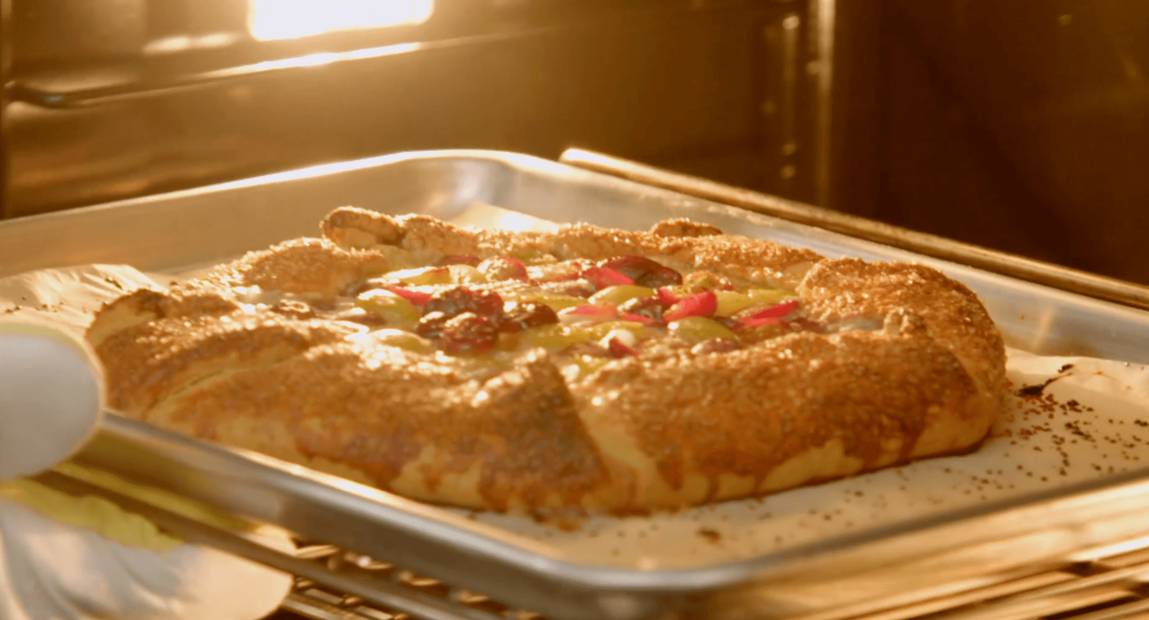 Grape and Ricotta Galette with Fennel Crust and Red Wine Syrup
