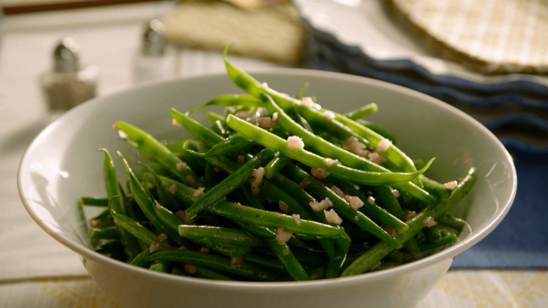 green beans and shallots