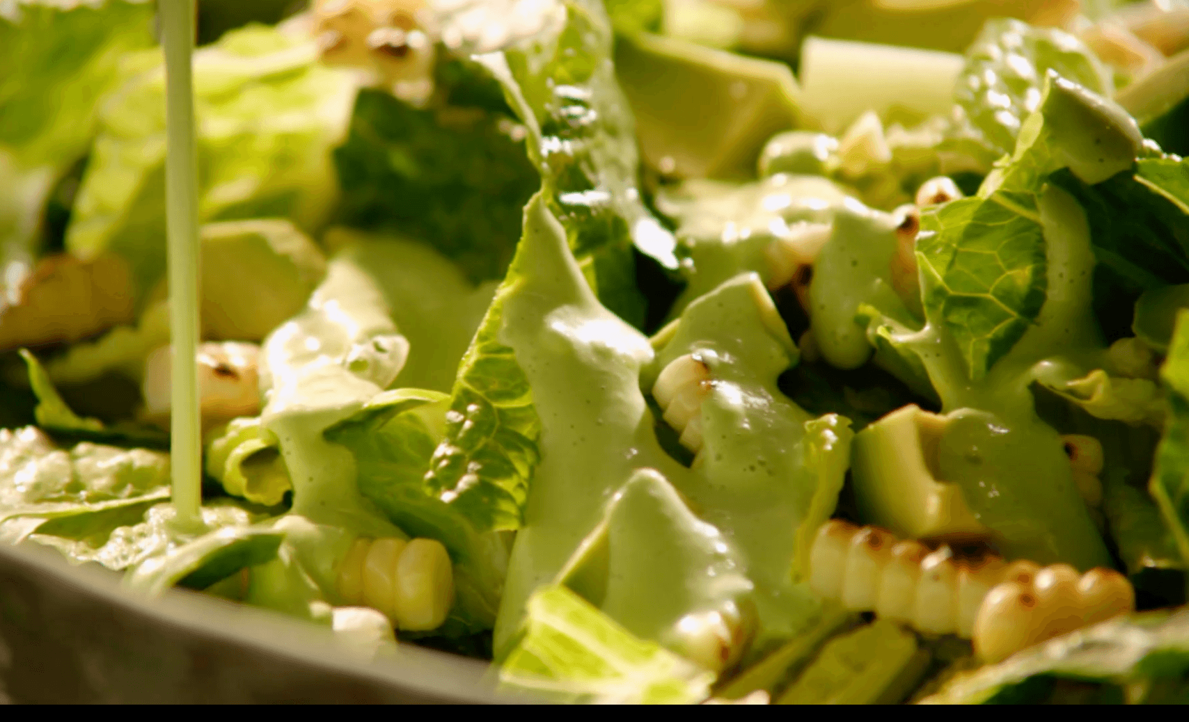 Avocado and Grilled Corn Salad with Green Goddess Dressing