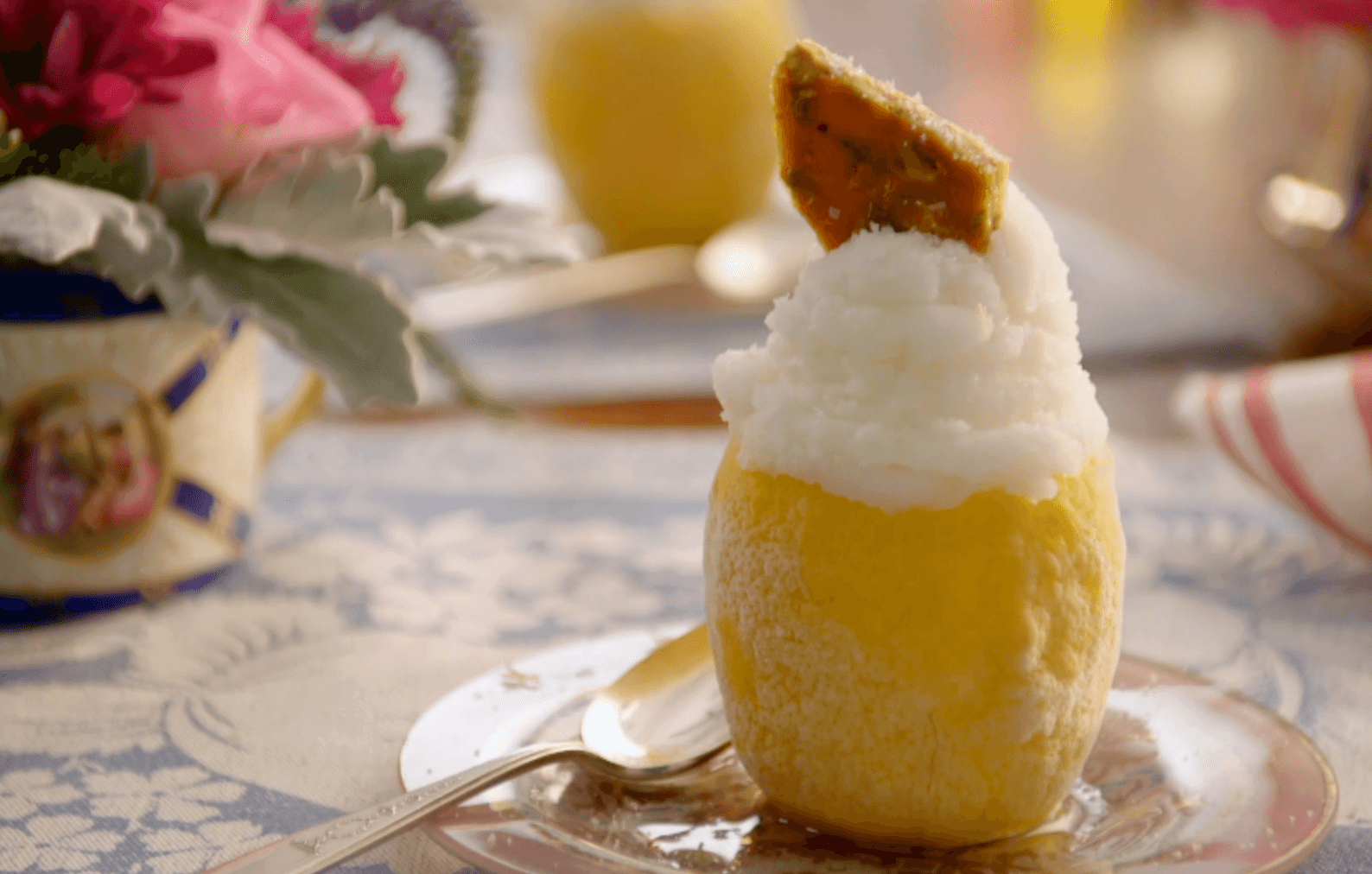 Lemon Sorbet in Lemon Cups