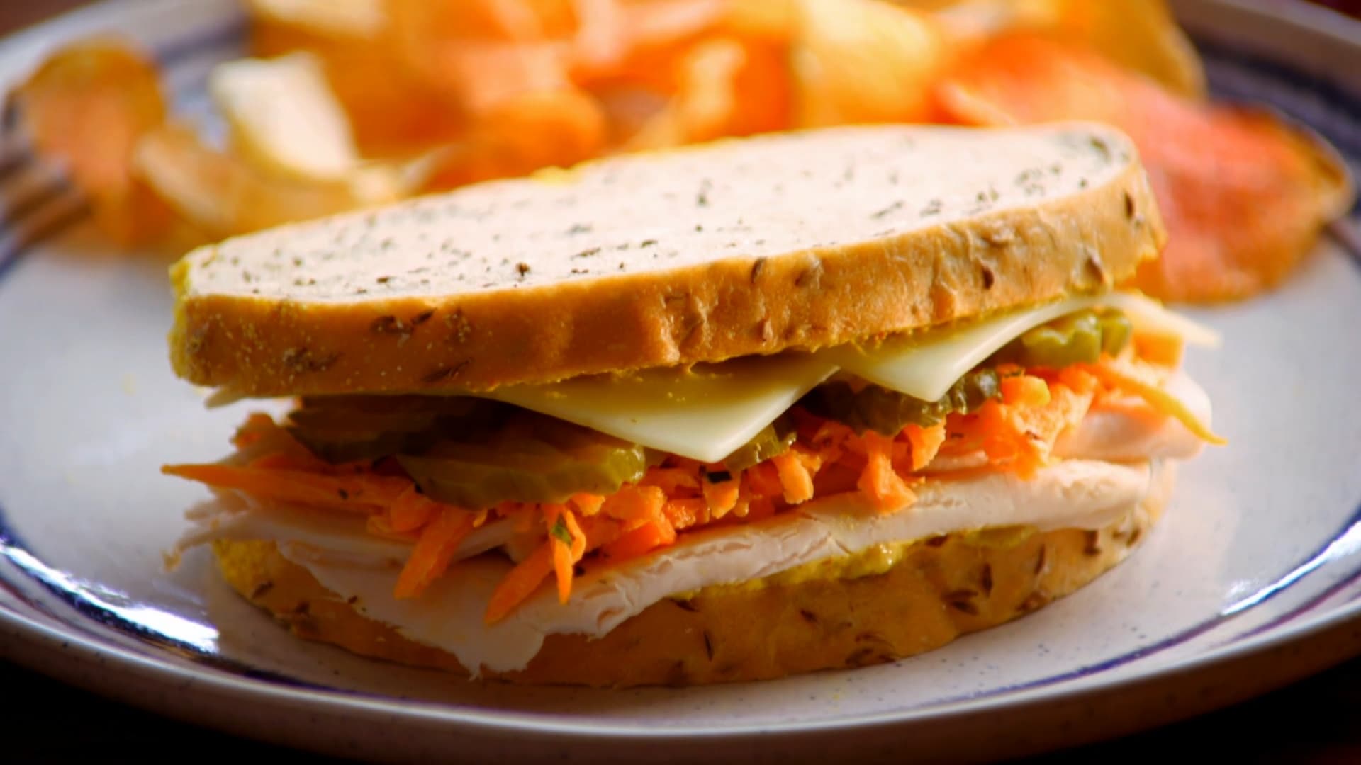 Make-Ahead Turkey and Swiss Sandwiches with Carrot Slaw