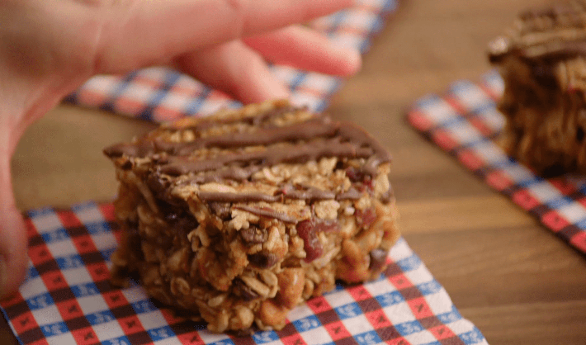 No-Bake Granola Bars with Carob Drizzle