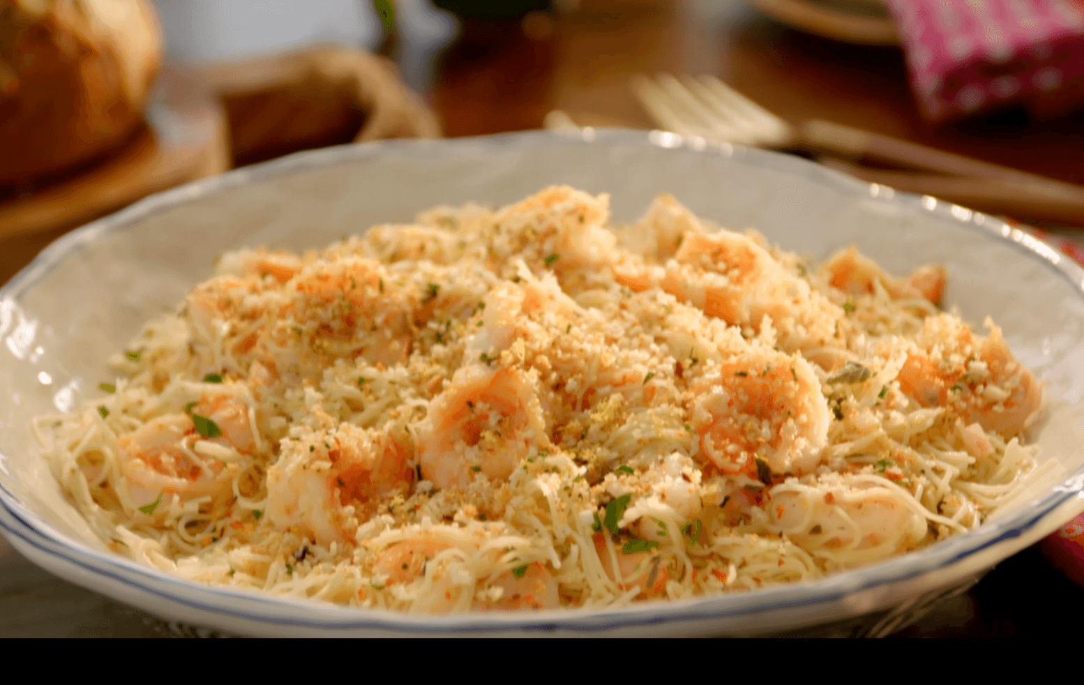 Shrimp Scampi and Pasta with Herb Breadcrumbs