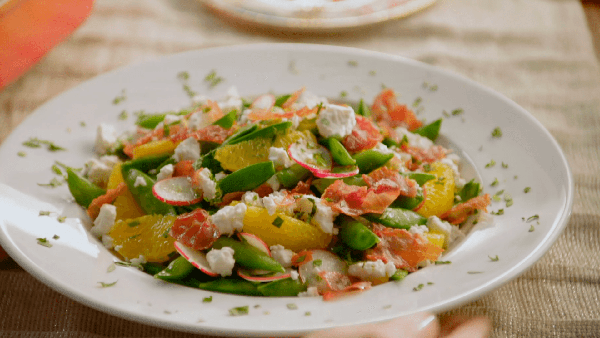 Snap Pea, Orange and Radish Salad